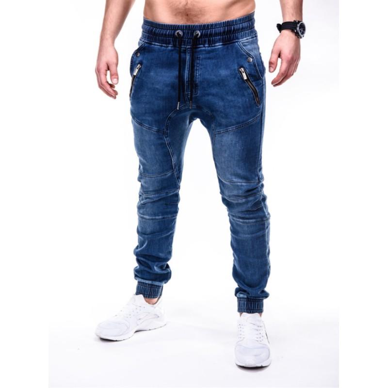 Pantaloni in Denim da Uomo Slim alla Caviglia con Lacci