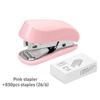 1pcs Pink 3-In-1 Mini Stapler, Saddle Stapler And Staple Remover Set (Capacity: 830 Staples), 26/6 Standard, Back To School