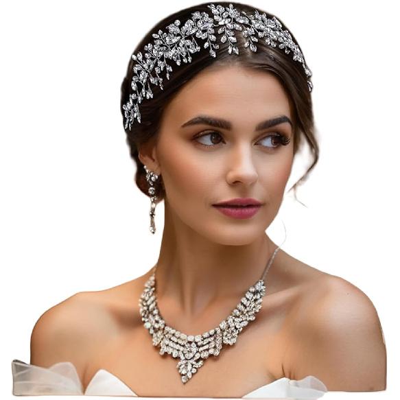 Rhinestone Bridal Headpiece for Wedding Hair Pieces Crystal Wedding Hair Accessories for Brides and Bridesmaid