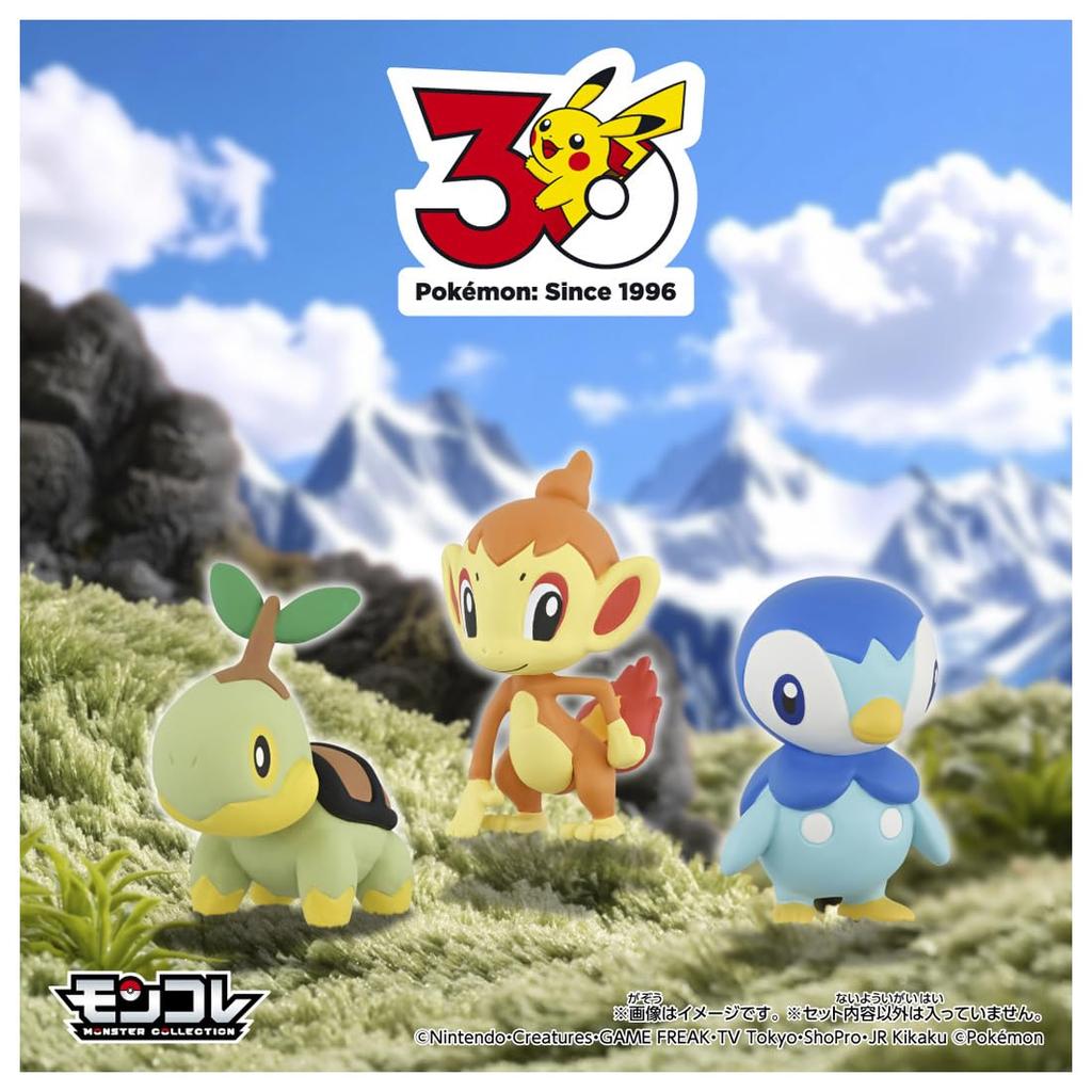 TAKARA TOMY Pokemon 30th Anniversary Moncolle Set of 3 from the Sinnoh Region