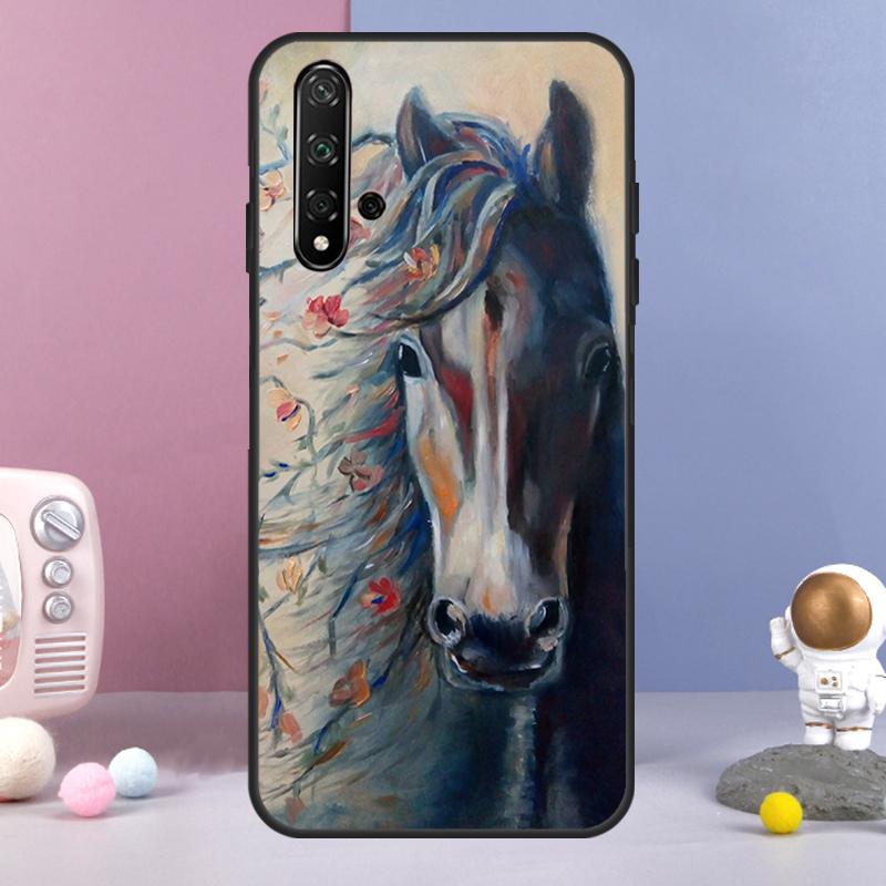 Horse Painted Art For Huawei Nova Y60 Y61 Y70 Y72 Y73 Y90 Y91 9 10 SE 7i 8i 11i 12i P30 P40 Lite P60 Pro Case