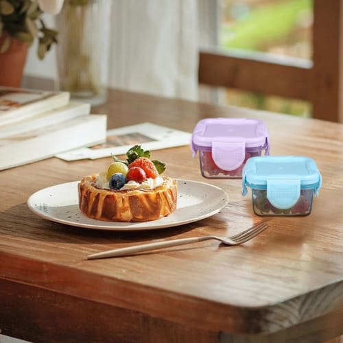 NUOLUX Mini Fruit Storage Cases, Microwave-Safe, Airtight, Perfect for Lunchboxes, Condiments, and Sauces, Perfect for Kids, Lunchboxes, and Food Cont