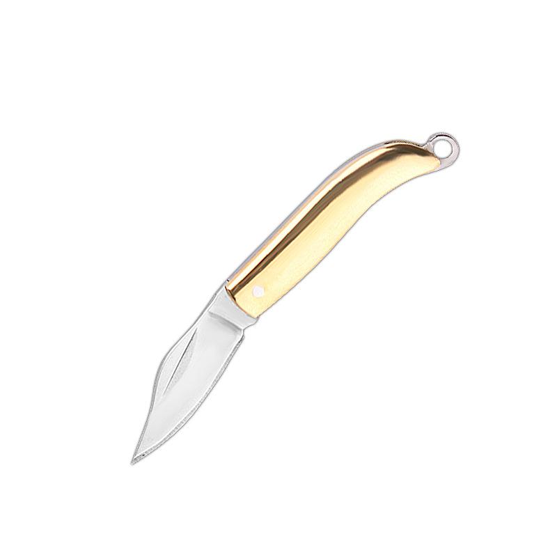 Brass Handle Steel Blade Outdoor EDC Portable Multi Cutter Knife Kitchen Gift Small Mini Pocket Folding Key Ring Knife Utility
