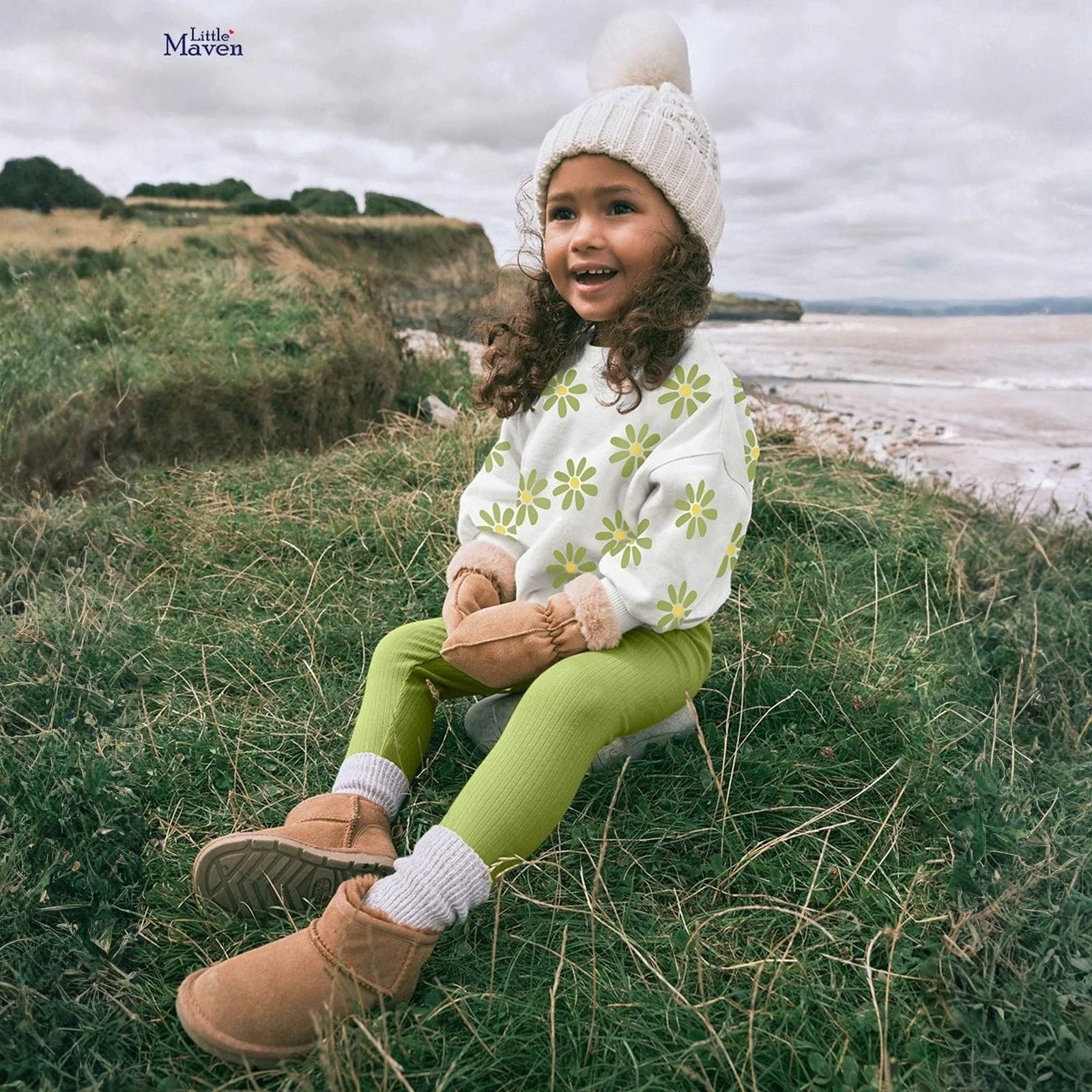 

Cute Long Sleeve Cartoon Kids Set - Casual T-Shirt Outfit 140