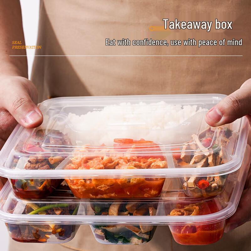 Disposable 4-Compartment Takeout Containers