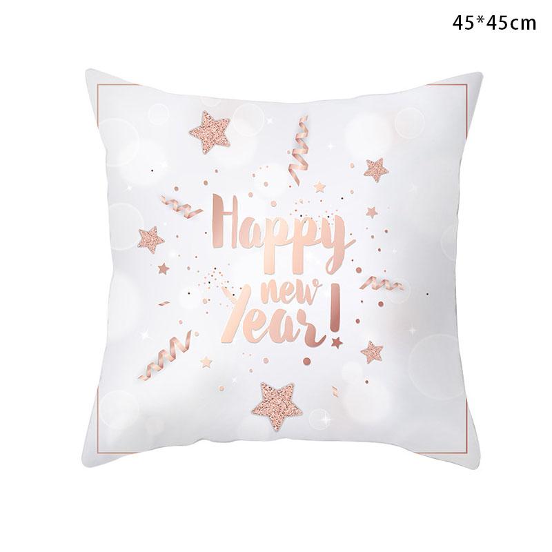 

Розовое золото Рождественская подушка Гостиная Диван Чехлы для девочек Рождественский подарок Украшение автомобиля Наволочка 40x40cm