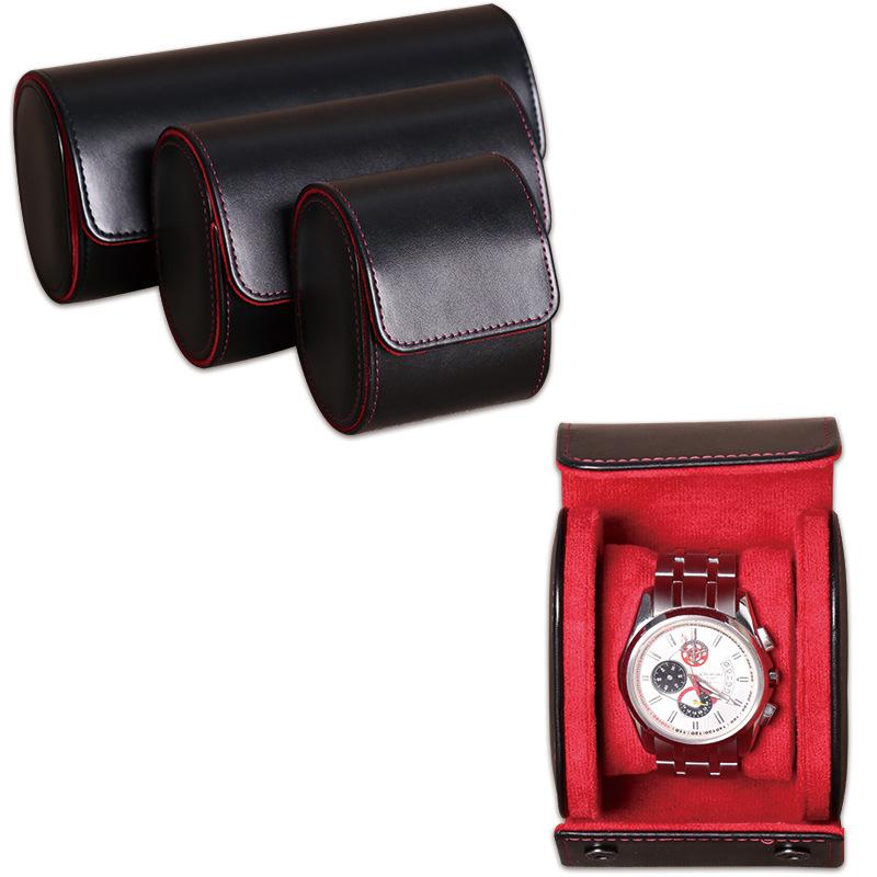 Watch packaging box storage sewing soft cloth PU leather watch leather box fixed leather bag