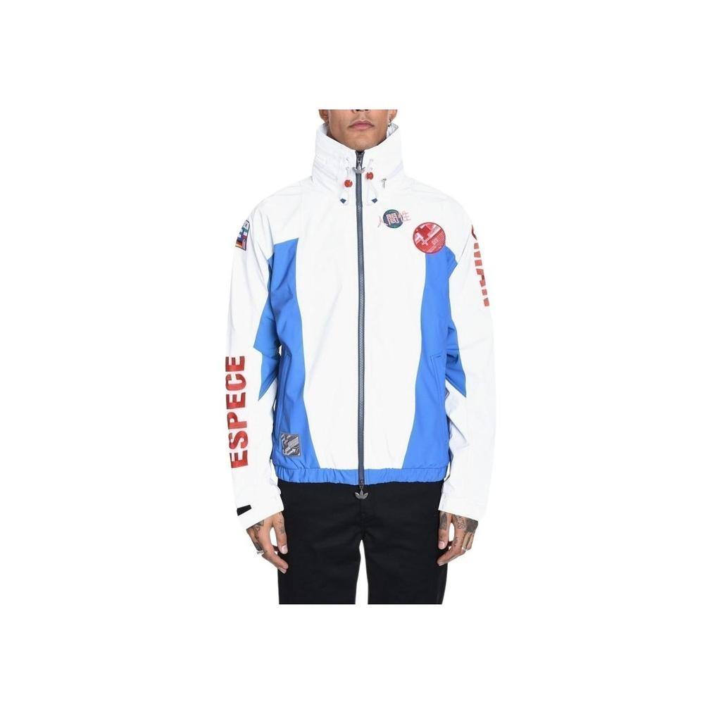 Adidas Originals Trefoil Color Block Letter Print Zip-Up Track Jacket Men Jackets Blue White BR3151