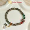 Yi Ming Xian Yuan Lotus Pod Green Sandalwood Beaded Bracelet | Bamboo Joint Design | New Chinese Couple Style Prayer Bracelet
