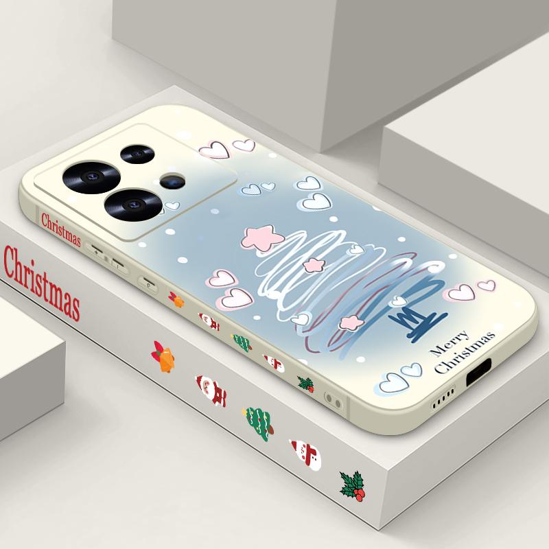 Cartoon Christmas Printed Lanyard Phone Case For Xiaomi Redmi Note 14 13 12 Pro Note 13 14 Pro Plus 5G 13 13C 4G 11 10 Pro Soft Silicone Cover