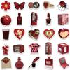 50 Red Retro Graffiti Stickers Decorate Guitar Notes Suitcase DIY Waterproof