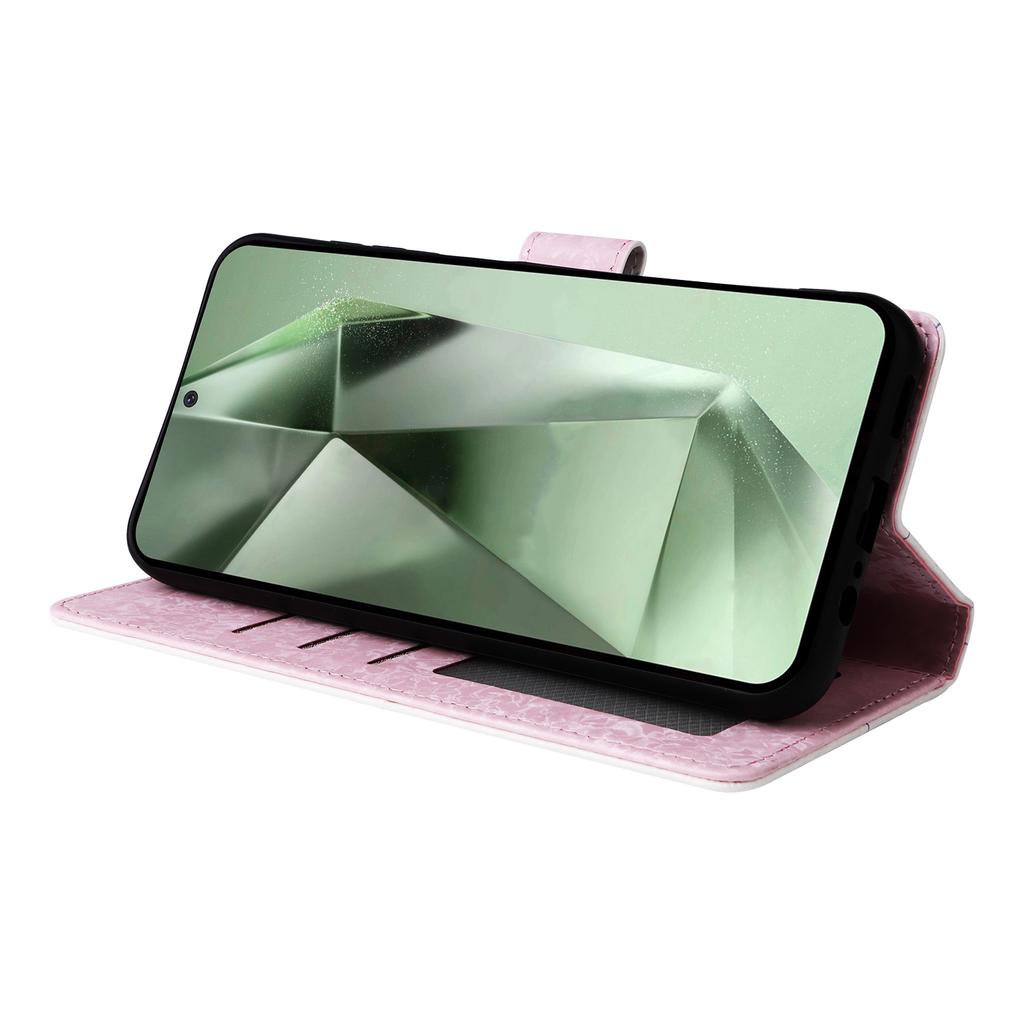 For Samsung Galaxy S24 FE Case RFID Blocking Flower Leather Phone Cover