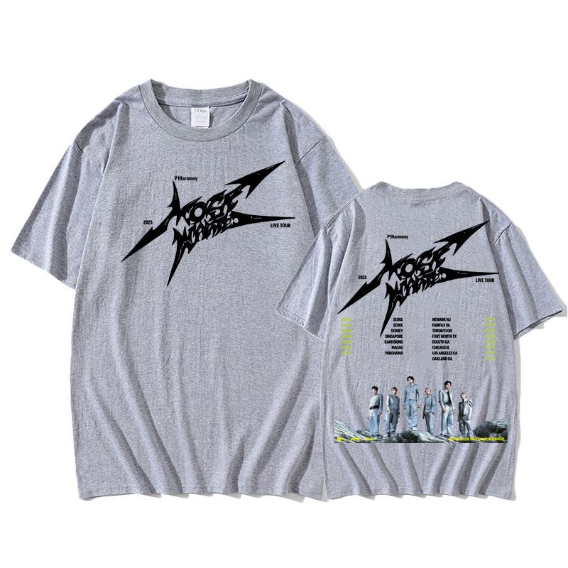 

P1Harmony Tour2025 Футболка Лето Новая Корейская Бойз-бэнд Футболка Короткий Рукав 100% Хлопок Одежда Высокое Качество Женская/Мужская Майка L