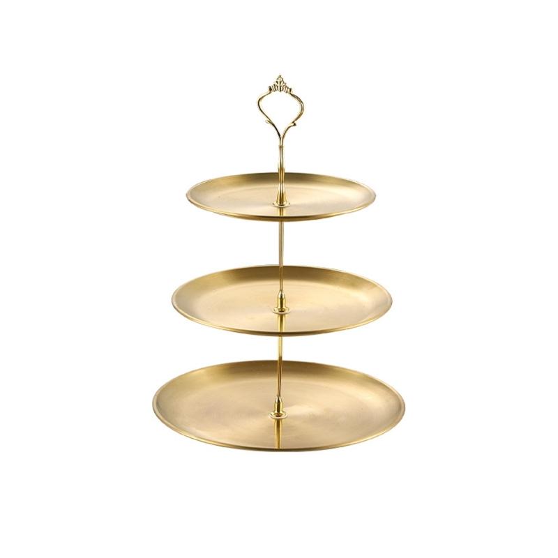 Vassoio Rotondo Multistrato in Acciaio Inossidabile per Insalata di Frutta Piatto per Snack Stile Coreano Moderno Utensili da Cucina Tavola da Pranzo