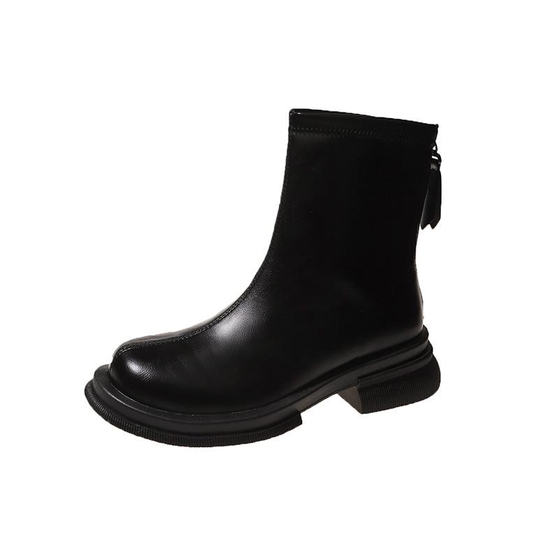 

Женские ботинки Мартина 2025 новые осенне-зимние бархатные на плоской подошве челси тонкие ботильоны в британском стиле короткие ботинки корейские ботильоны 40 чёрный