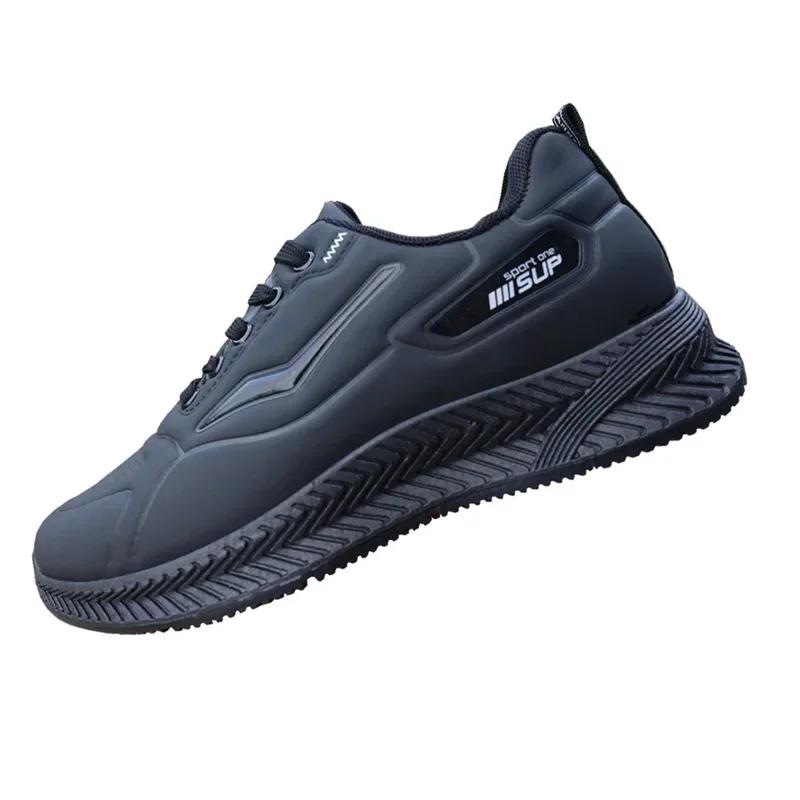 Männer Herbst Leder Wasserdicht Turnschuhe Mann Sport Casual Schuhe Schwarz Mode Arbeit Schuhe Mann Mode Turnschuhe Männliche Schuhe