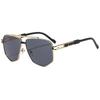 Trendy Euro-American Metal Double Bridge Irregular Sunglasses - Stylish, Casual, Versatile Sun Protection