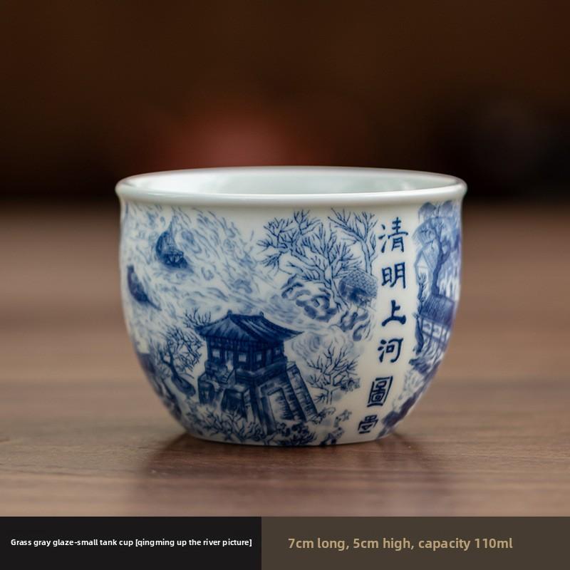 Handmade Chinese Ceramic Teacup Exquisite White Porcelain Tea Cup Tradition Master Cup Household Drinkware Tea Accessories