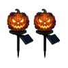 Halloween Party Accessory Solar Pumpkin Garden Stake Light, Waterproof Resin LED Jack O Lantern Lantern, Spooky Yard Lighting for Outdoor
