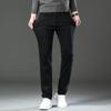 Podzimní Nové Silné Čistě Černé Pánské Džíny Strečové Slim Fit Všestranné Kalhoty Kalhoty s Rovnou Nohavicí High-End Ležérní