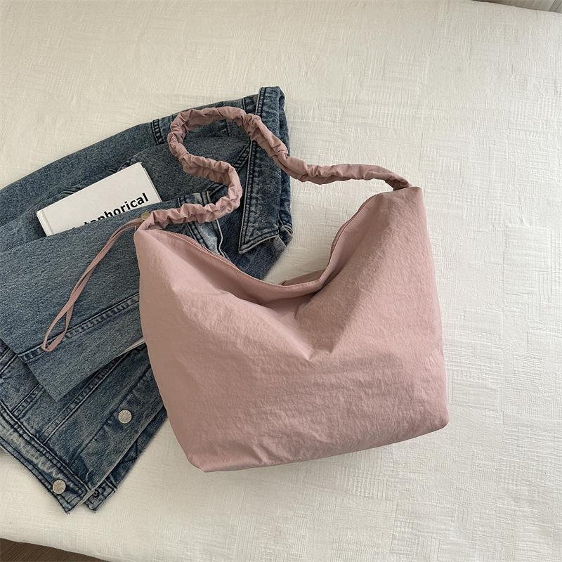 Retro Tooling Nylon Korean Version Large Capacity Lazy Wind Solid Color Casual Shoulder Messenger Bag Unisex Bag