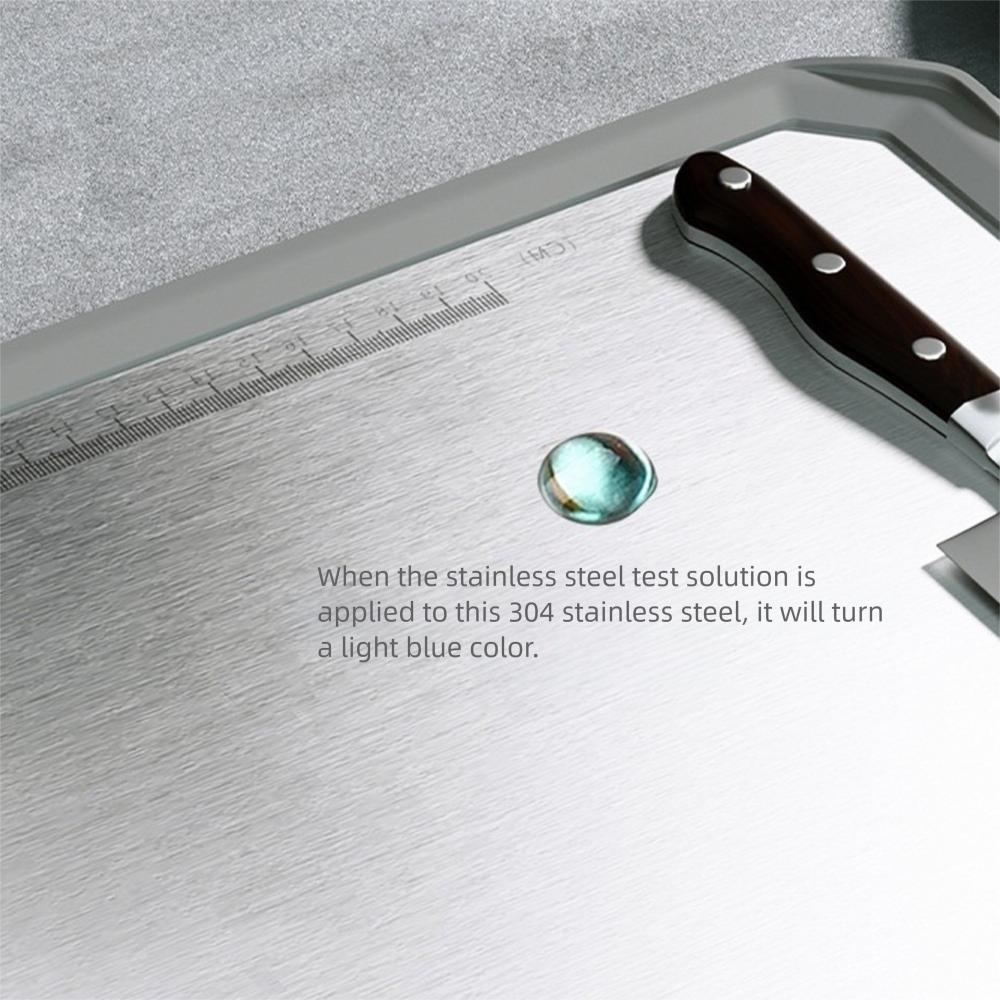 Double Sided Chopping Board Stainless Steel Anti-Slip Cutting Board Multifunctional with Sharpener Chopping Block