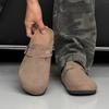Half Shoes For Men Mules Suede Leather Loafers Slippers Open-Back Casual Shoes Backless Slides Sandal Platform Slip On Flats