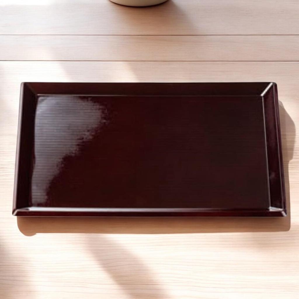 Shinsenjirikyu Tray Lacquerware Made in Japan J-kitchens (45cm, Tamuke) (ABS Resin)