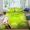 3D Tennis Bedding Set Full Size Sports Theme Comforter Cover Tennis Ball Games Yellow Duvet Cover Black White Quilt Cover963