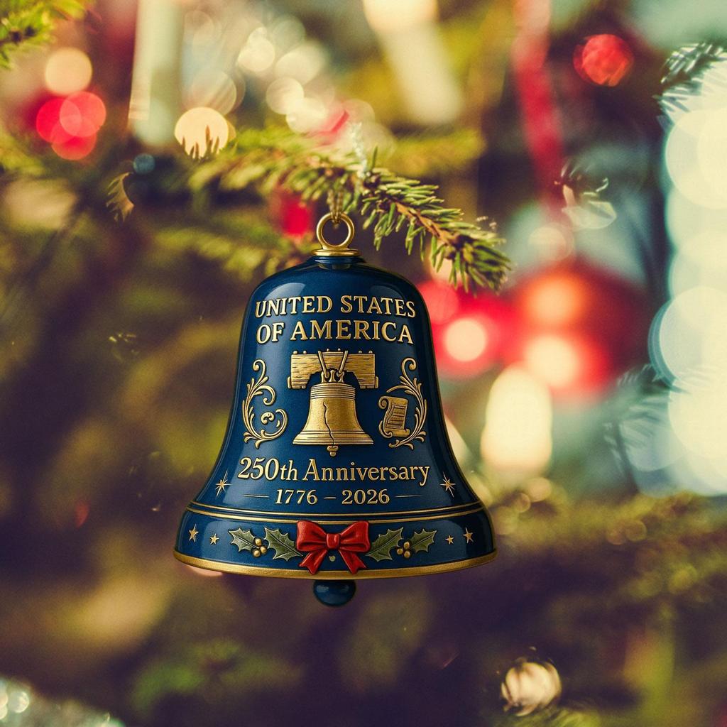 Anniversary Bell Ornament Christmas Tree Decor Vintage Design Handmade Reusable