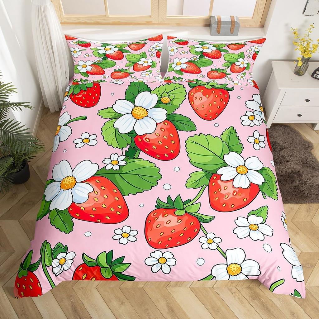 Funda Nórdica de Dibujos Animados Naranja Juego de Ropa de Cama de Naranjas Frescas Para Niños Niñas Funda de Edredón de Frutas Cítricas Dibujo Animado Tamaño Completo Queen