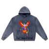 DTG Print Knitted Denim Zip-Up Hoodie Copy of IKKI AVE FENIX Brother Print Zipper Hoodies  
