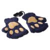 Winter Fingerless Gloves Fluffy Bear for Cat Paw Claw Half Finger Mitten Hand Wa