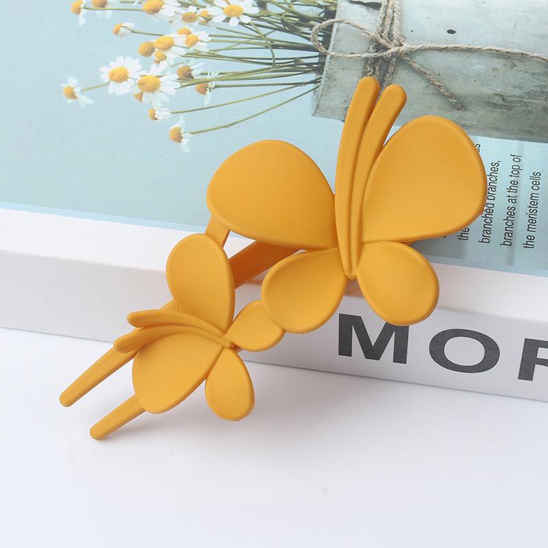 Frosted Double Butterfly Duckbill Hair Clip for Elegant Updo