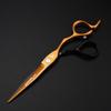 6.0" Black & Gold Notched Handle Napson Hairdressing Scissors: Barber, Straight, Bangs & Thinning Scissors.