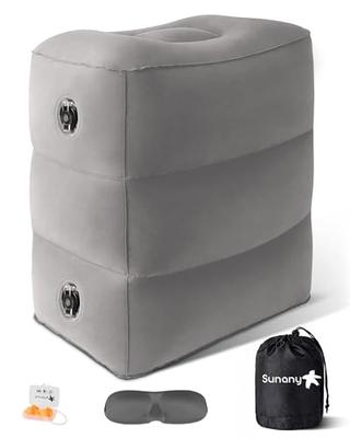 Sunany Footrest [Easy Setup In 30 Seconds] Airplane Comfort Foot Pillow with Three Height Adjustments, 150kg Weight Capacity, Car Footrest, Ottoman, I