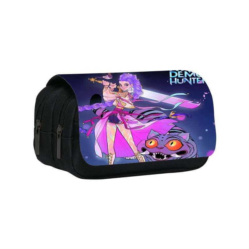 Kpop Demon Hunters Pattern Pencil Organizer With Durable Polyester Material For Students