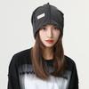 Pure cotton metal knitted stacking hat women's autumn and winter big head circumference showing face small fashion street pullover hat