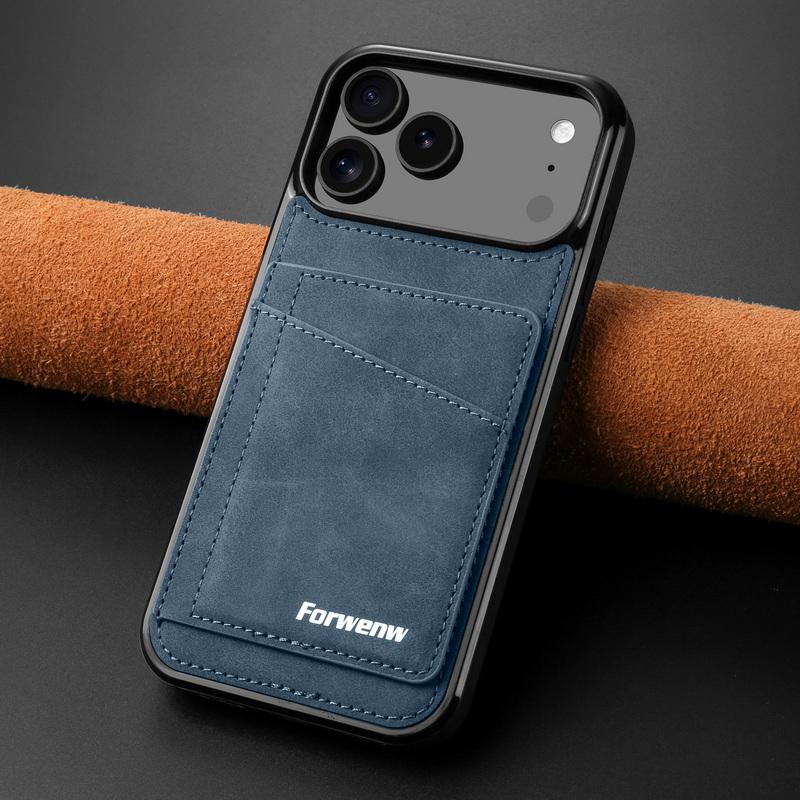 Card Slots Stand Wallet Case For iPhone 17 Pro Max 16 Plus 15 14 13 12 Pro Max 11 16E Air with Metal Buckle Leather Card Holder Back Cover