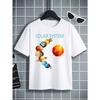 European Sizes Boys'  T-shirt Solar System Planets And Sun Machine Washable, Suitable for All Seasons, Ideal for Outdoor Activities