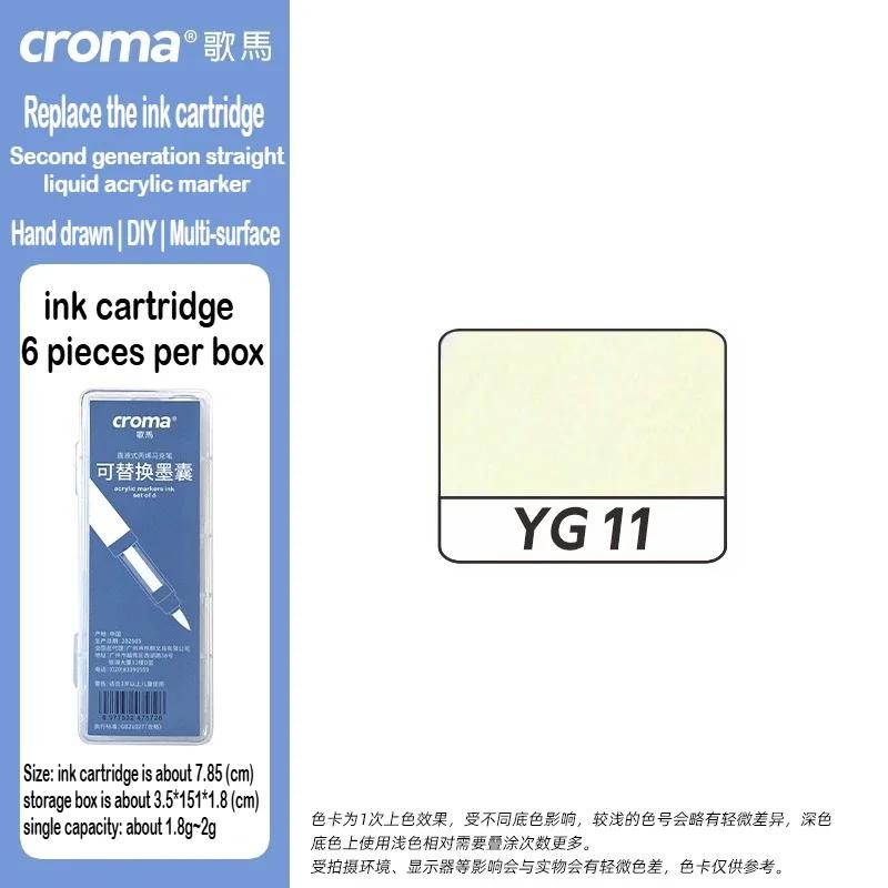 Croma 160/24 Color Replaceable Ink Refill Liquid Soft Tip Acrylic Marker Non Toxic Waterproof School Office Supplies Stationery