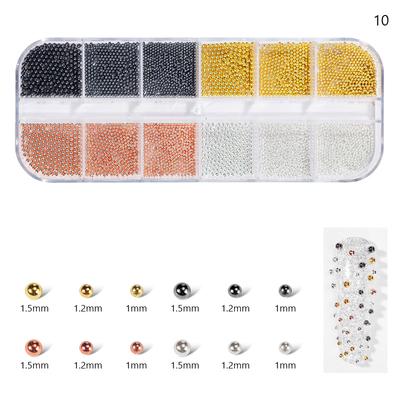 10Styles Neon Multi-Faceted Rhinestones DiamondS,Heart,Pearl, Beads 1-10mm AB/White/Colorful Crystal NailARTS 3D Rhinestones 14H