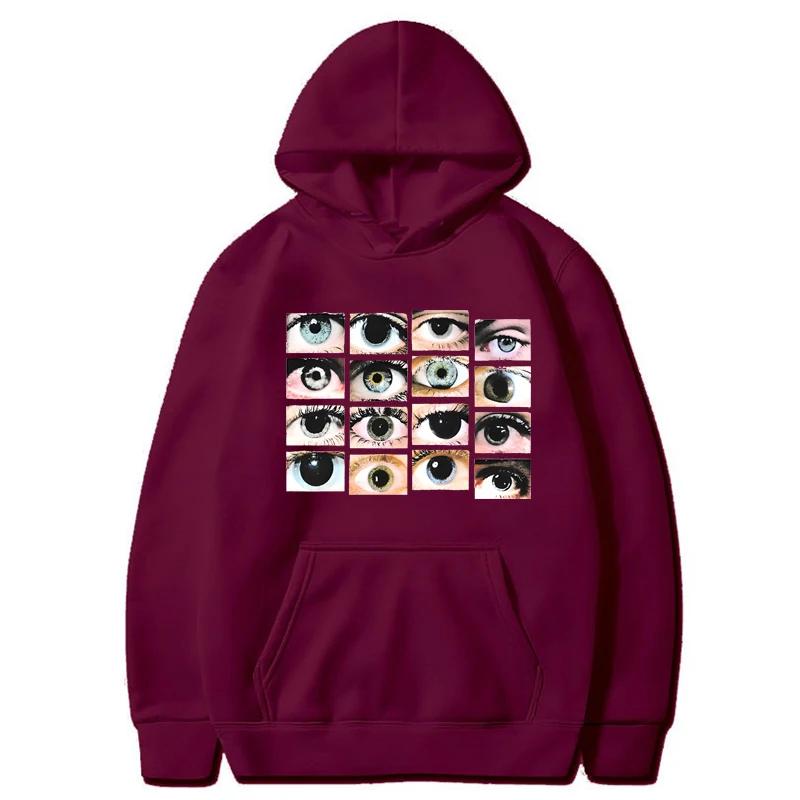 Frauen Lange Ärmel frauen Streetwear Hoodie Sweatshirt Augen Drucken Harajuku Pullover Herbst Casual Mit Kapuze Hoodie Sweatshirts