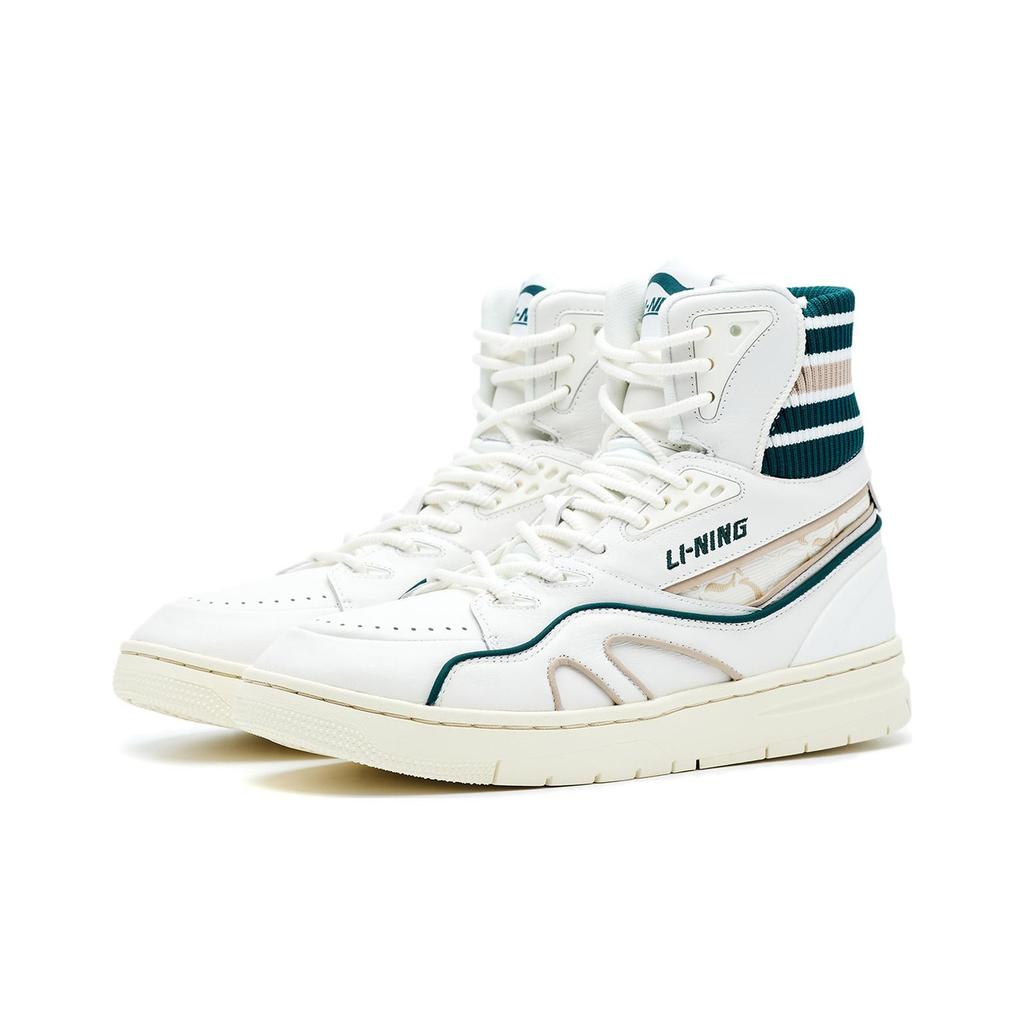 Li-Ning 1990 Classic Series Casual High-Top Skate Shoes Women Sneakers Off-White ALFR130-1
