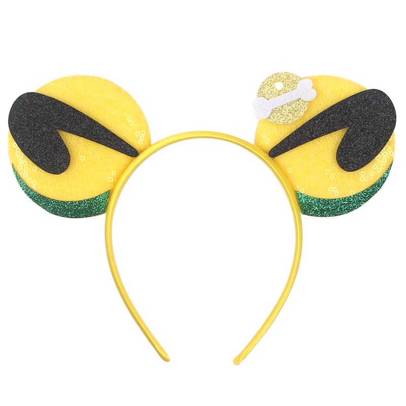 Cartoon Character Mouse Ears Headband Sequins 5" Bow Hairband For Girls Children Festival Party DIY Hair Accessories Gift