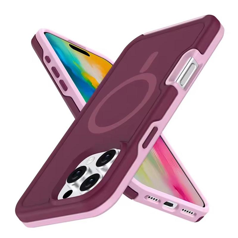 Dual Layer Protect Armour Phone Case for IPhone 16 15 14 13 12 11 Pro Max Plus Samsung S24 Ultra for Magsafe Magnetic Wireless Charge Shockproof Cover