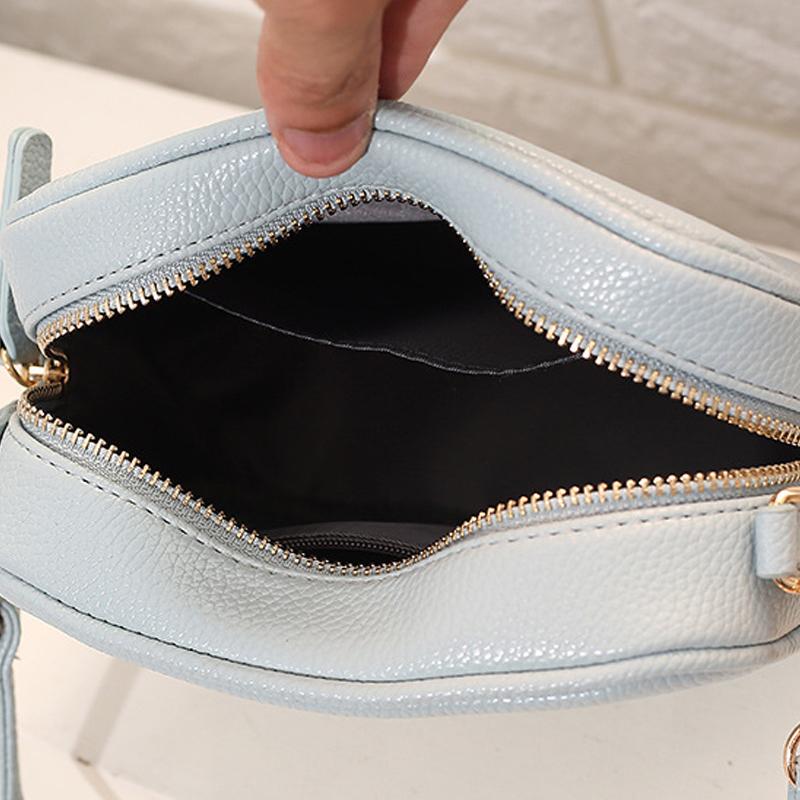 Female Luxury Blue Crossbody Shoulder Bag Lady Elegant Pu Leather Hot Trending Small Capacity Square Handbag