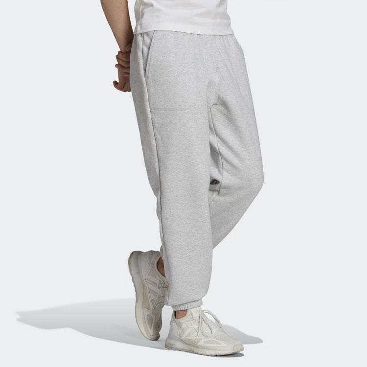 Adidas Pantaloni de trening tip jogger, croială lejeră, cu logo brodat, culoare solidă, gri, HG8087