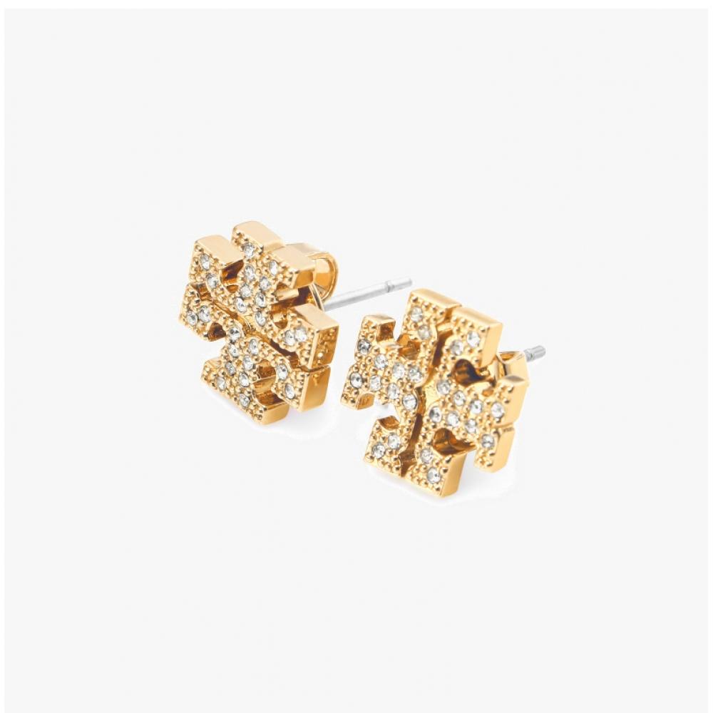 Tory Burch 53423 783 Kira Crystal Logo Earrings
