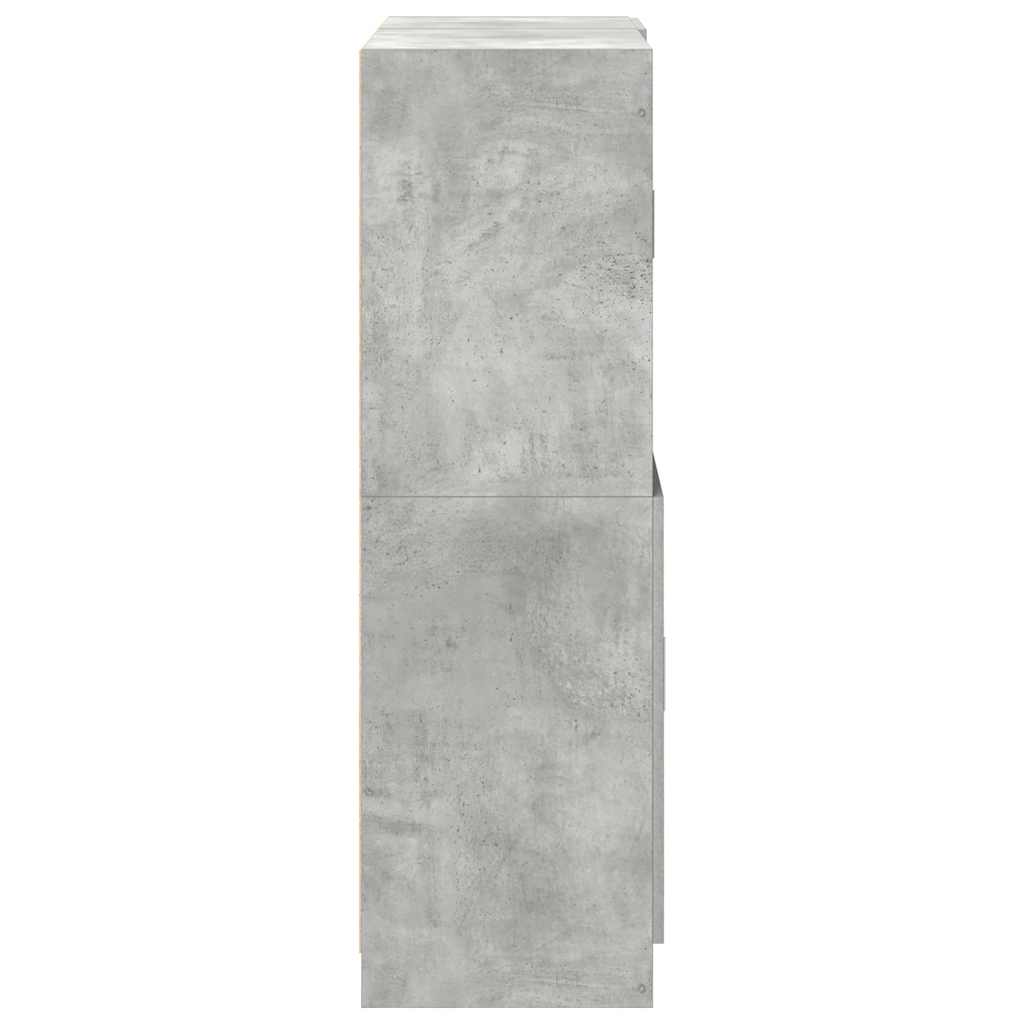 Vidaxl Set of 2 Kitchen Cabinets, Concrete Grey
